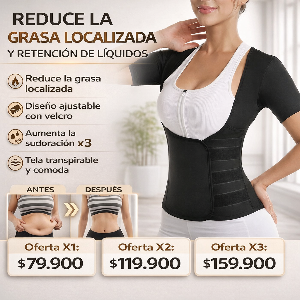 Faja camisa térmica: Moldea, Suda y Reduce desde el primer uso | Tu cambio físico empieza HOY PROMO 🔥