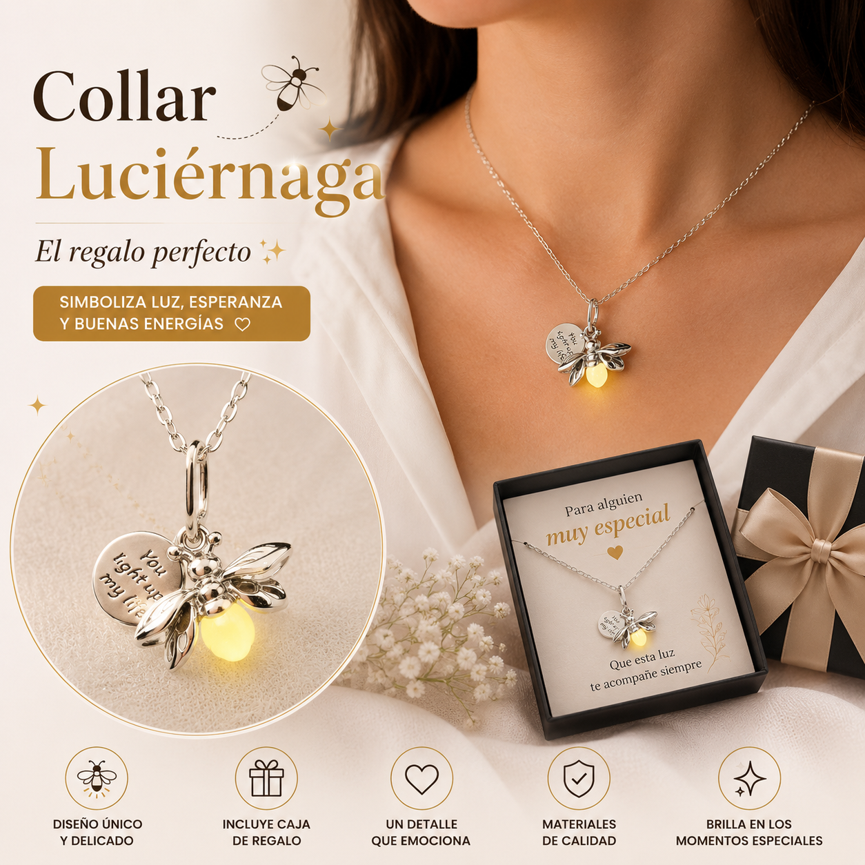 Collar luciernaga + Caja de regalo - El regalo perfecto✨