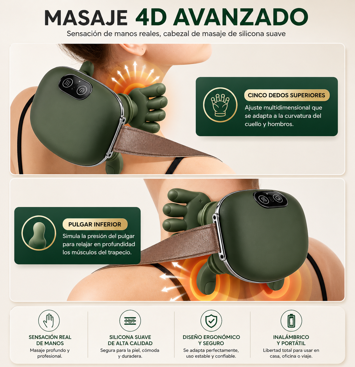 Masajeador Cervical Inteligente: Alivia Dolor y Estrés en Minutos 💆‍♂️