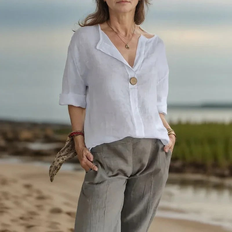 Camisa Lucienne en Lino Premium — Luce Elegante, Fresca y Sofisticada