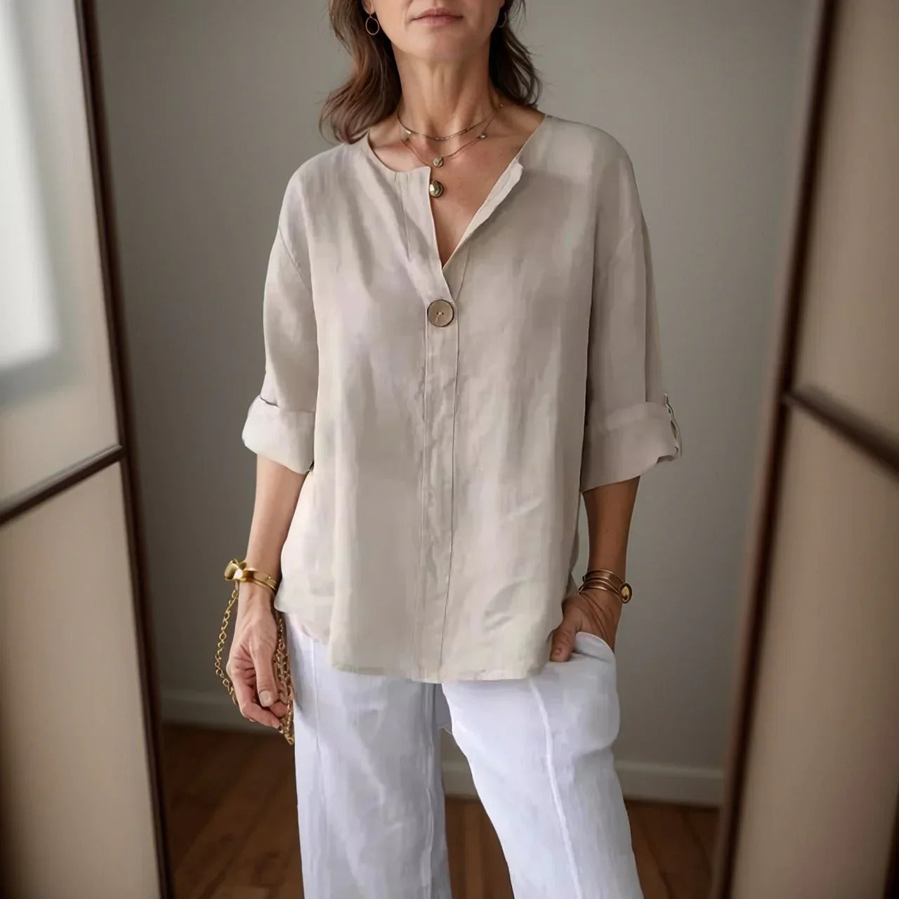 Camisa Lucienne en Lino Premium — Luce Elegante, Fresca y Sofisticada